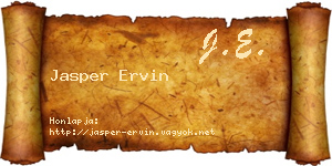 Jasper Ervin névjegykártya