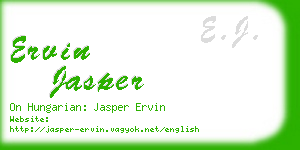 ervin jasper business card